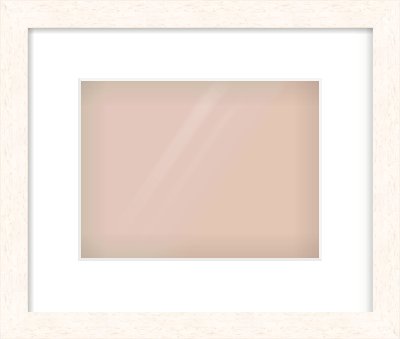 Ivory Flat Frame for 24 × 18cm artwork, with Smooth White Single Mount