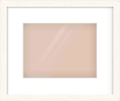 Ivory Flat Frame for 24 × 18cm artwork, with Smooth White Single Mount