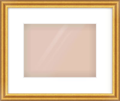 Gold Reverse Frame for 24 × 18cm artwork, with Smooth White Single Mount