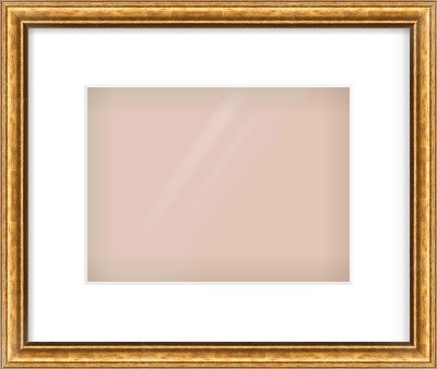 Gold Cushion Frame for 24 × 18cm artwork, with Smooth White Single Mount