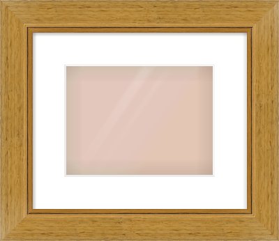 Gold Flat Frame for 24 × 18cm artwork, with Smooth White Single Mount
