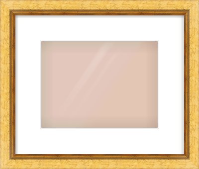 Gold Leaf Flat Frame for 24 × 18cm artwork, with Smooth White Single Mount