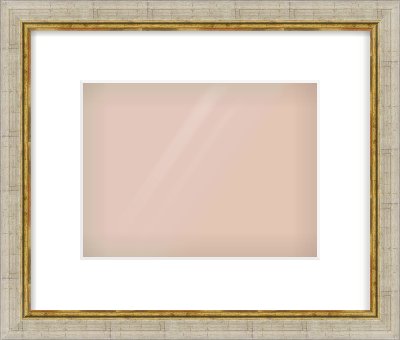 Silver Foil Flat Frame for 24 × 18cm artwork, with Smooth White Single Mount