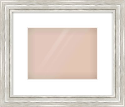Silver Scoop Frame for 24 × 18cm artwork, with Smooth White Single Mount