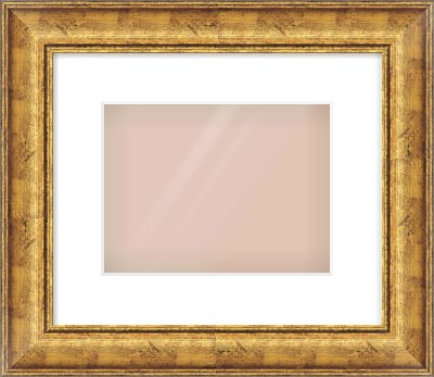 Gold Dome Frame for 24 × 18cm artwork, with Smooth White Single Mount