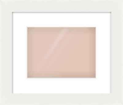 White Flat Frame for 24 × 18cm artwork, with Smooth White Single Mount