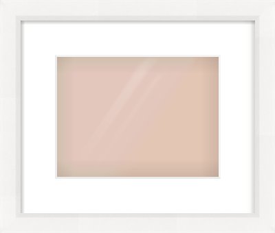 White Beveled Frame for 24 × 18cm artwork, with Smooth White Single Mount