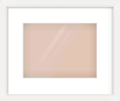 White Beveled Frame for 24 × 18cm artwork, with Smooth White Single Mount