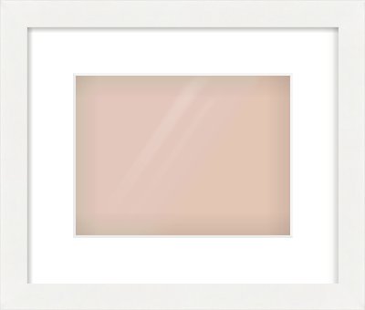 White Flat Frame for 24 × 18cm artwork, with Smooth White Single Mount