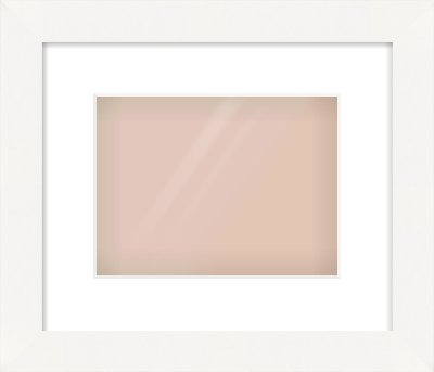 White Flat Frame for 24 × 18cm artwork, with Smooth White Single Mount