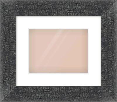 Carbon Flat Frame for 24 × 18cm artwork, with Smooth White Single Mount