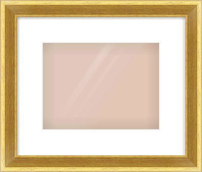 Gold Cushion Frame for 24 × 18cm artwork, with Smooth White Single Mount