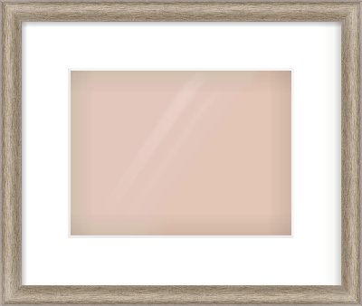 Silver Cushion Frame for 24 × 18cm artwork, with Smooth White Single Mount