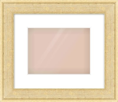 Gold Flat Frame for 24 × 18cm artwork, with Smooth White Single Mount