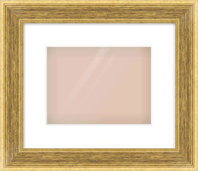 Gold Flat Frame for 24 × 18cm artwork, with Smooth White Single Mount