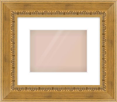 Gold Reverse Frame for 24 × 18cm artwork, with Smooth White Single Mount