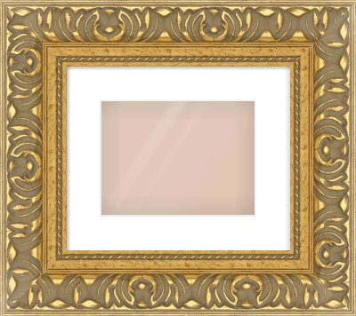 Gold Reverse Frame for 24 × 18cm artwork, with Smooth White Single Mount