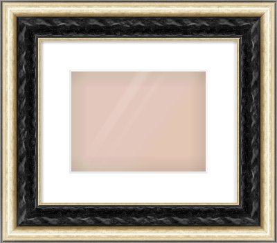 Black & Champagne Silver Spoon Frame for 24 × 18cm artwork, with Smooth White Single Mount