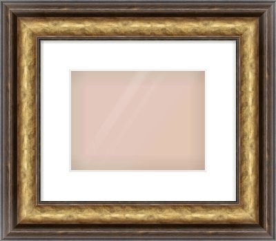 Gold Spoon Frame for 24 × 18cm artwork, with Smooth White Single Mount