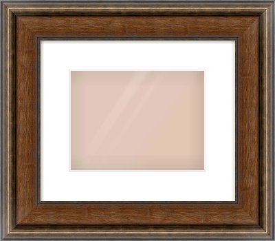 Walnut / Pewter Spoon Frame for 24 × 18cm artwork, with Smooth White Single Mount