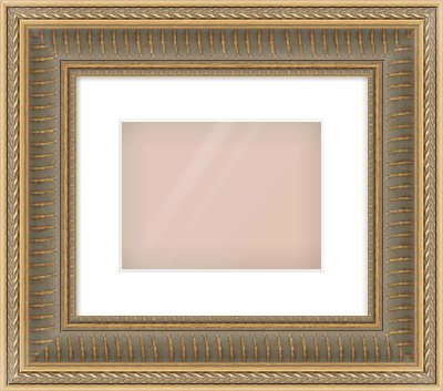 Gold Spoon Frame for 24 × 18cm artwork, with Smooth White Single Mount