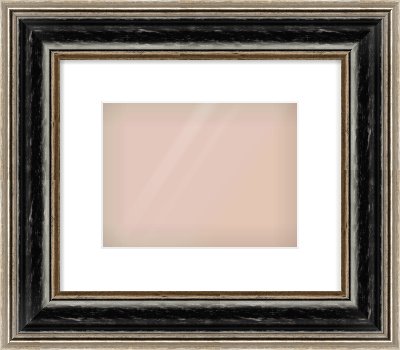 Black & Champagne Silver Spoon Frame for 24 × 18cm artwork, with Smooth White Single Mount