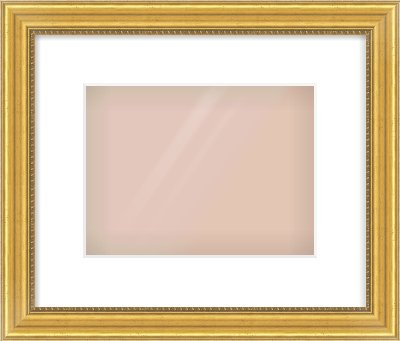 Gold Spoon Frame for 24 × 18cm artwork, with Smooth White Single Mount