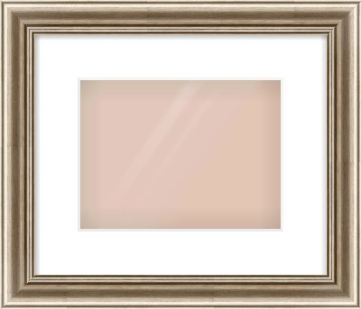 Silver Cushion Frame for 24 × 18cm artwork, with Smooth White Single Mount