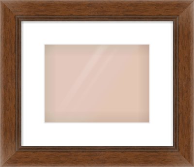 Brown Flat Frame for 24 × 18cm artwork, with Smooth White Single Mount