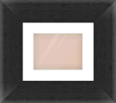 Black Flat Frame for 24 × 18cm artwork, with Smooth White Single Mount