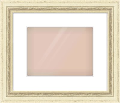 Ivory Distressed Frame for 24 × 18cm artwork, with Smooth White Single Mount