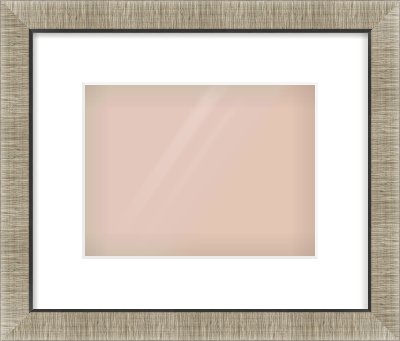 Silver & Black Sided Flat Frame for 24 × 18cm artwork, with Smooth White Single Mount