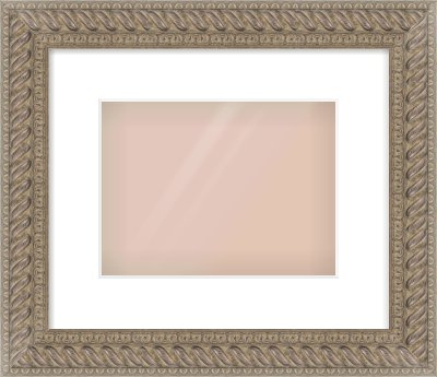 Silver Dome Frame for 24 × 18cm artwork, with Smooth White Single Mount