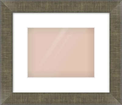 Brushed Pewter Flat Frame for 24 × 18cm artwork, with Smooth White Single Mount