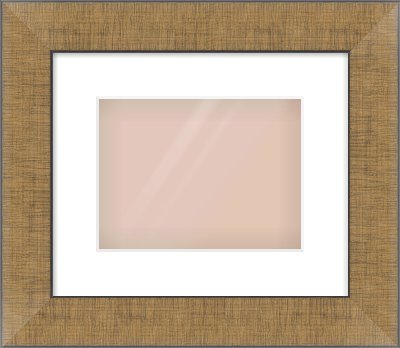 Bronze Flat Frame for 24 × 18cm artwork, with Smooth White Single Mount