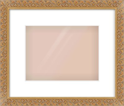 Gold Scoop Frame for 24 × 18cm artwork, with Smooth White Single Mount