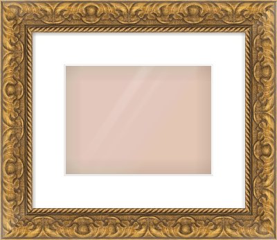 Gold Scoop Frame for 24 × 18cm artwork, with Smooth White Single Mount