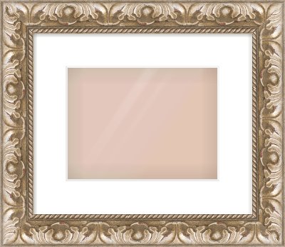 Silver Scoop Frame for 24 × 18cm artwork, with Smooth White Single Mount