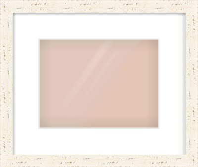 White Flat Frame for 24 × 18cm artwork, with Smooth White Single Mount