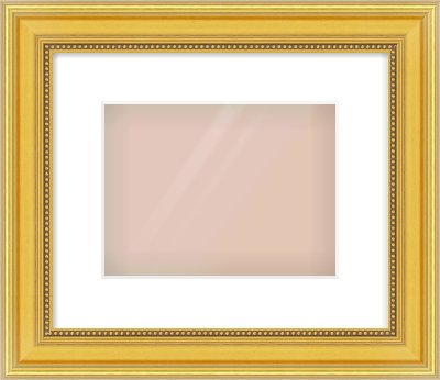 Gold Spoon Frame for 24 × 18cm artwork, with Smooth White Single Mount