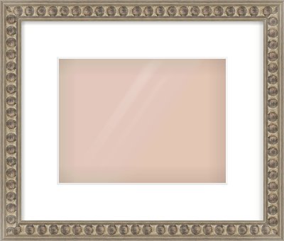 Silver Cushion Frame for 24 × 18cm artwork, with Smooth White Single Mount