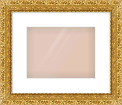 Gold Spoon Frame for 24 × 18cm artwork, with Smooth White Single Mount