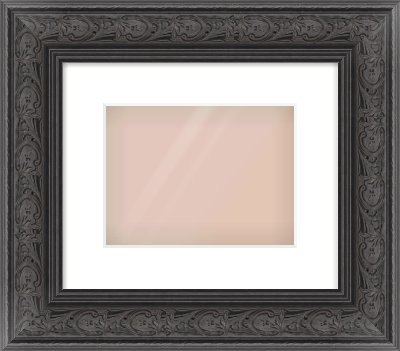 Black Spoon Frame for 24 × 18cm artwork, with Smooth White Single Mount