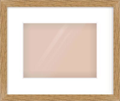 Oak Effect Flat Frame for 24 × 18cm artwork, with Smooth White Single Mount
