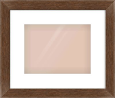 Brown Flat Frame for 24 × 18cm artwork, with Smooth White Single Mount