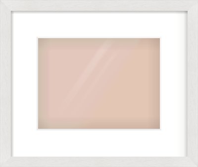 White Flat Frame for 24 × 18cm artwork, with Smooth White Single Mount