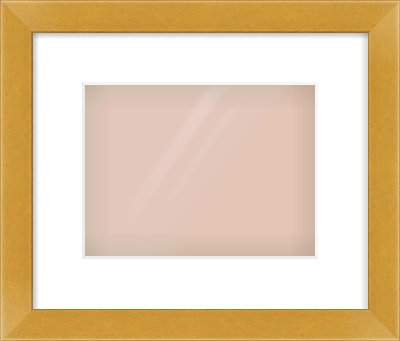 Gold Flat Frame for 24 × 18cm artwork, with Smooth White Single Mount