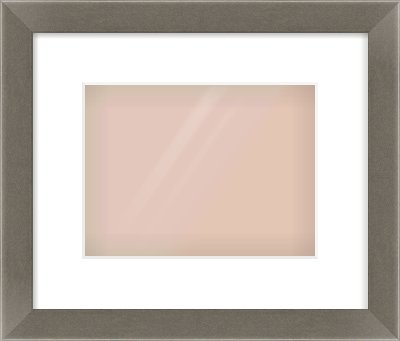 Pewter Flat Frame for 24 × 18cm artwork, with Smooth White Single Mount