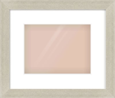 Silver Flat Frame for 24 × 18cm artwork, with Smooth White Single Mount