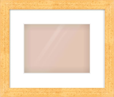 Oak Effect Flat Frame for 24 × 18cm artwork, with Smooth White Single Mount